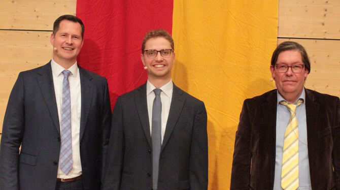 Die drei Kandidaten für die Bürgermeisterwahl in Hohenstein: Matthias Heinz, Simon Baier, Paul Preyer (von links).