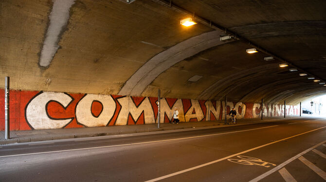 Grafitti des Ultra Clubs CC97 Commando Cannstatt im Tunnel beim Bad Cannstatter Bahnhof.  FOTO: PIECHOWSKI/LG