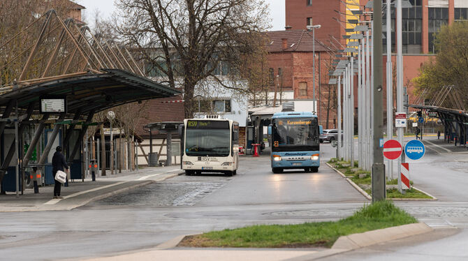 Die Busse in Reutlingen fahren.
