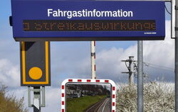 „Streikauswirkung“: Leere Gleise auf der Zollernalbbahn zwischen Tübingen und Hechingen.