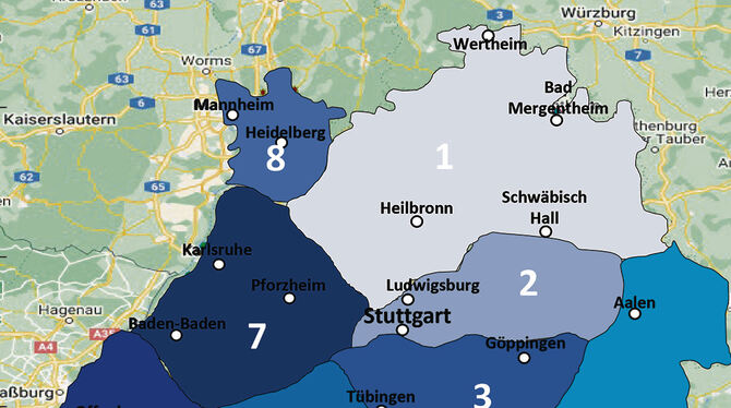 Die Vereine in den Kreisen Reutlingen und Tübingen werden, mit Ausnahme der Spvgg Mössingen und des TV Rottenburg, dem Bezirk 5