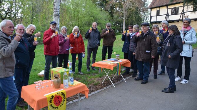 Feier in Pfullingen zur Abschaltung der deutschen Atomkraftreaktoren.  FOTO: BARAL