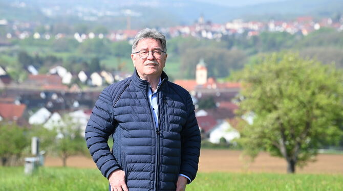 Der Weg am Hardtwald ist das Lieblingsziel von Mittelstadts Bezirksbürgermeister Wilhelm Haug, weil er von dort aus beste Aussic
