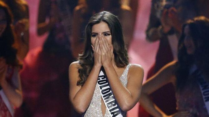 Sie kann es kaum fassen: Paulina Vega aus Kolumbien ist die neue Miss Universe. Foto: Rhona Wise
