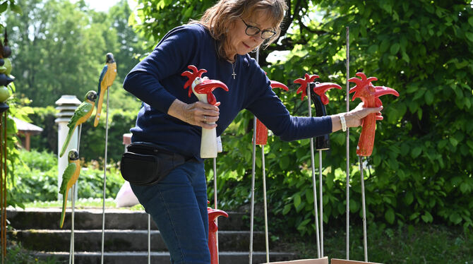 Die tönernen Gockel räumt Sabine Schaffner-Wenglorz sorgsam in Kartons. Die tönernen Gockel räumt Sabine Schaffner-Wenglorz sorgsam in Kartons.