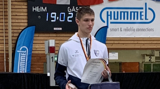 Zweiter bei den deutschen U 15-Meisterschaften im Degenfechten: Rudy Hummel vom TSV Pliezhausen. FOTO: VEREIN
