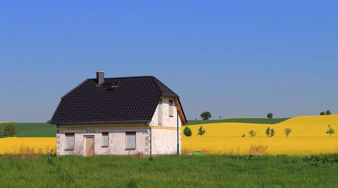 Rohbau eines Wohnhauses