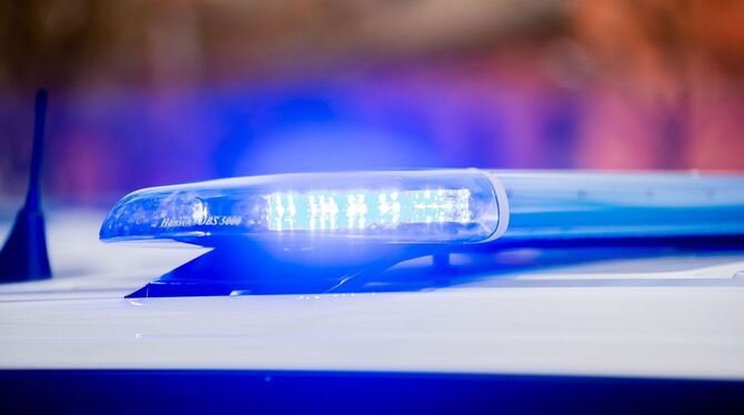 Ein Blaulicht leuchtet auf dem Dach eines Streifenwagens