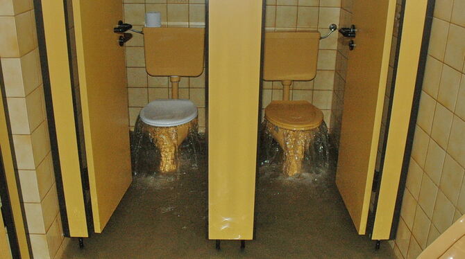 Das will niemand: Toiletten, die bei einem Rückstau in der Kanalisation überlaufen.  FOTO: MEYER
