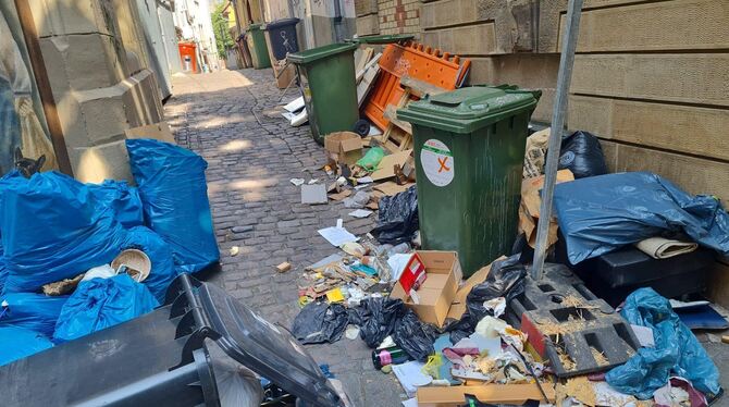 So sieht es auf der Weberstraße am Sonntagvormittag aus.  FOTO: GEA