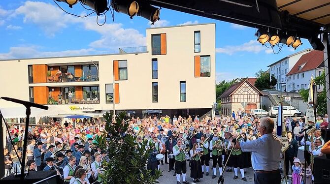 Die Musikkapellen Gammertingen, Feldhausen-Harthausen und Kettenacker sorgten für Stimmung.  FOTOS: ROESCH