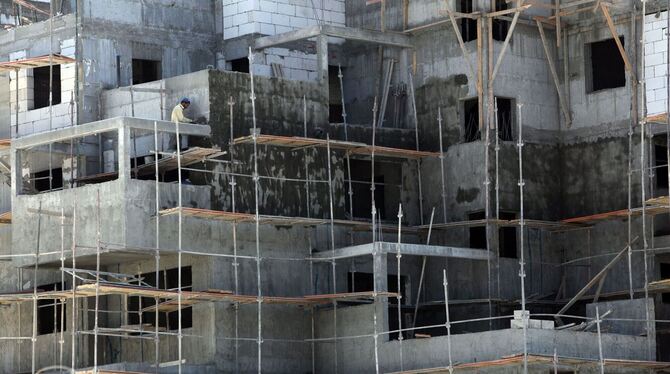 Baustelle in der jüdischen Siedlung Maale Adumin
