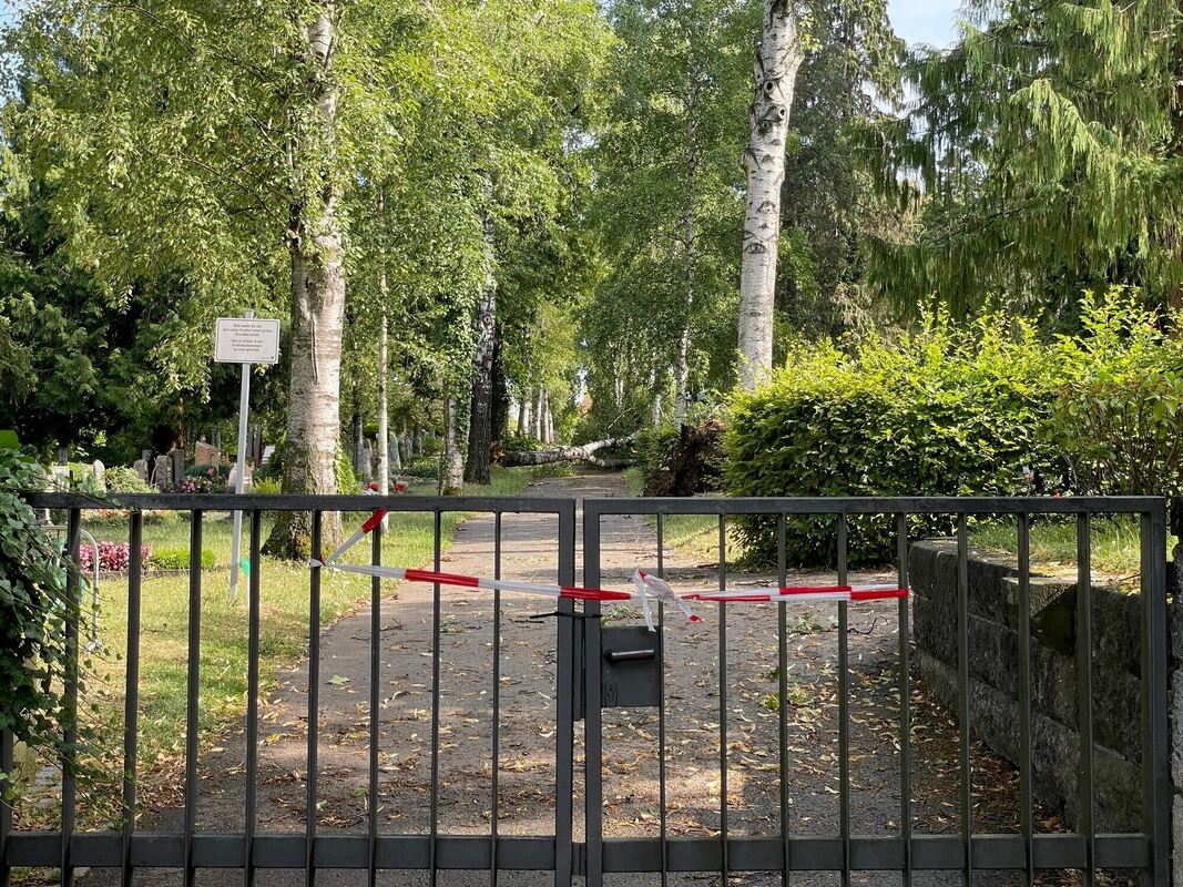 Friedhof gesperrt - Baumsturz