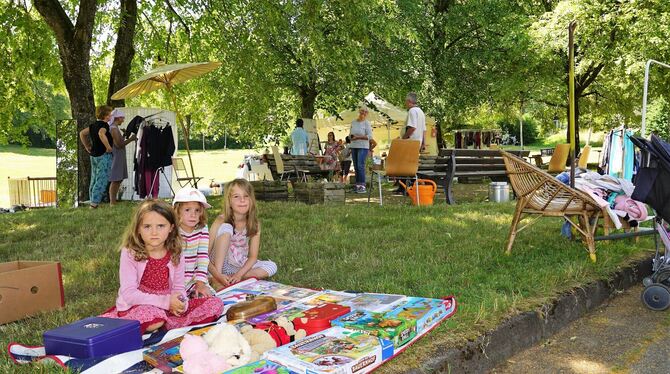 Der Kinderflohmarkt war ein Bestandteil des Familientags des Mehrgenerationenprojekts Sternberg im ehemaligen Feriendorf Gomadin