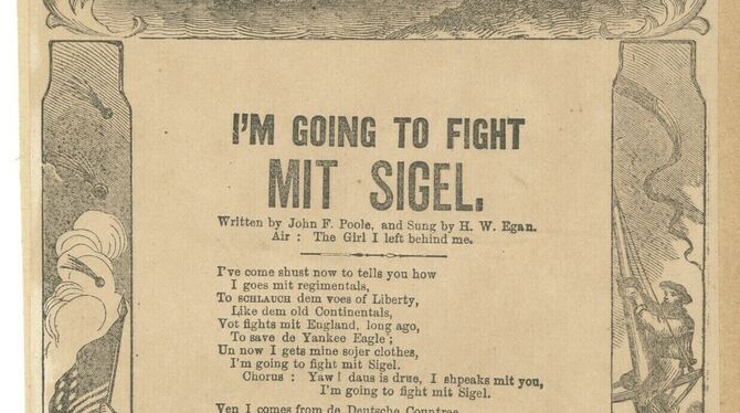 Liedblatt mit dem denglischen »I’m going to fight mit Sigel«.  FOTO: PRIVAT