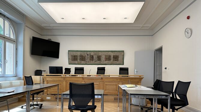 Der Sitzungssaal I des Amtsgerichts Reutlingen