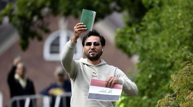 Demonstration vor der irakischen Botschaft in Schweden