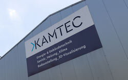 Firmenschild am Sitz der Kamtec GmbH in Metzingen