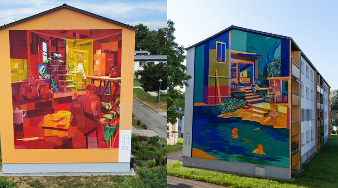 Alles so schön bunt hier: Der Streetart-Künstler El Nino hat im Auftrag der GWG zwei Hausfassaden in der Betzinger Klopstockstra