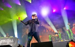 Rapper B-Real von der Gruppe Cypress Hill in der Stuttgarter Porsche-Arena. 