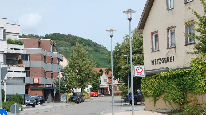 Zwischen der Neuhäuser Salonkreuzung (vorne) und der Ermstalbahn liegt das Sanierungsgebiet  »Neuhausen Ortsmitte III«