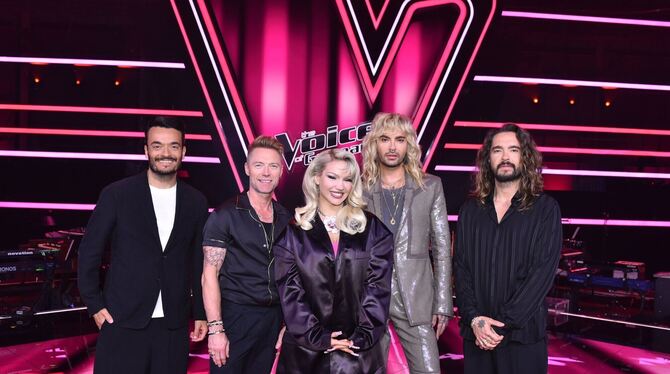 Die Jury von »The Voice of Germany« (von links): Giovanni Zarrella, Ronan Keating, Shirin David, Bill und Tom Kaulitz