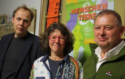 Premiere des Dokumentarfilms "Mensch & Tier" in Mössingen (von links): Regisseur Bernhard Koch mit Schäferin Barbara Zeppenfeld 