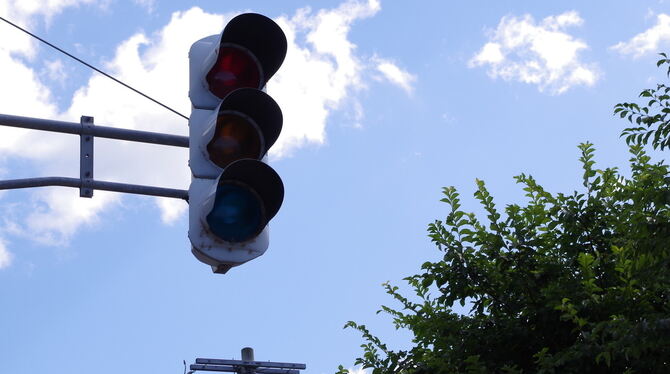 Eine ausgefallene Ampelanlage.