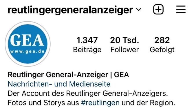 Auf dem Instagram-Account des Reutlinger General-Anzeigers bekommen Follower News, Videos und Fotos aus Reutlingen und der Regio