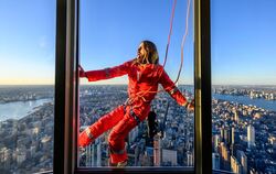 US-Schauspieler Jared Leto klettert am Empire State Building hoch