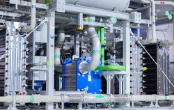Elektrolyseur für die Herstellung von grünem Wasserstoff.