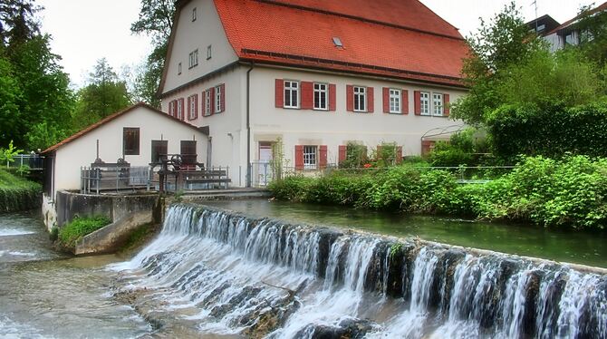 Die Baumannsche Mühle in Pfullingen ist ein Beispiel für die Nutzung der Echaz.