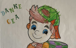 Für ein Kind gab es einen gefüllten Schulranzen. Es hat sich mit einer Zeichnung dafür bedankt.  FOTO: PRIVAT