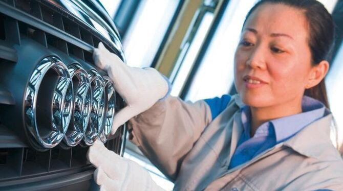Audi-Montagehalle im chinesischen Changchun. 2014 verkauften BMW, Daimler und der VW-Konzern zusammen schon jeden dritten Wag