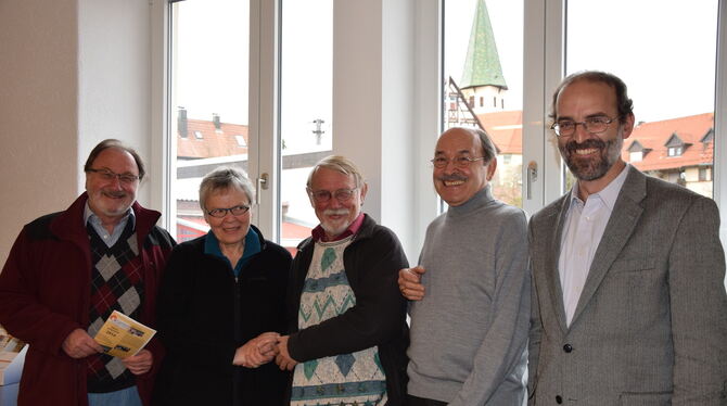 Ein Teil des Teams (von links): Erhard Petzold, Gabriele Beinert, Thomas Gollhardt, Hermann Liske und der Vorsitzende des Kuster