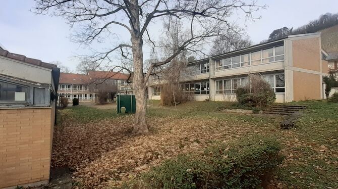 Die beiden Pavillons des Dietrich Bonhoeffer Gymnasiums (links und rechts) sind in die Jahre gekommen und werden abgerissen. Die