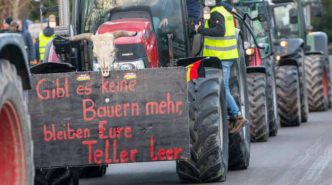 Die Bauern wollen am Dienstag in einer Sternfahrt zu einer zentralen Kundgebung auf dem Cannstatter Wasen. Bundesstraßen wie die