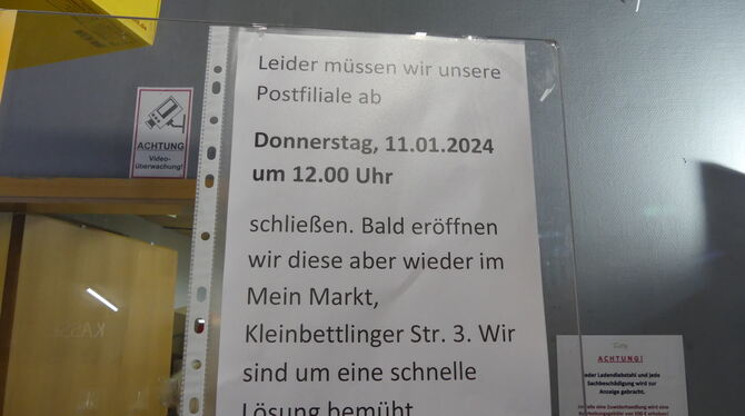 Die Postfiliale in Grafenberg schließt, öffnet aber ganz bald wieder.  FOTO: SANDER