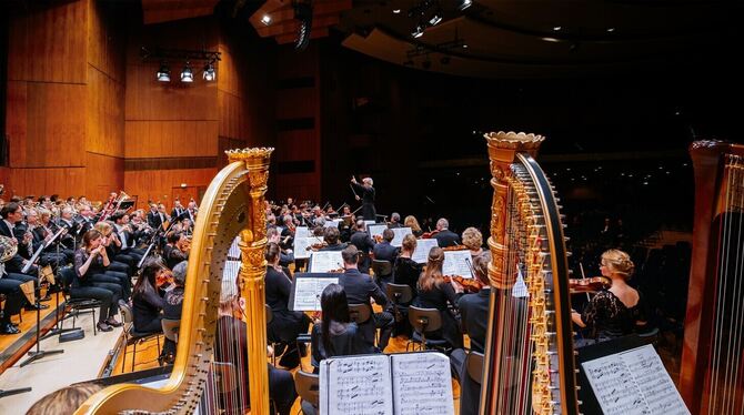 Die Stuttgarter Philharmoniker im Beethoven-Saal der Liederhalle.
