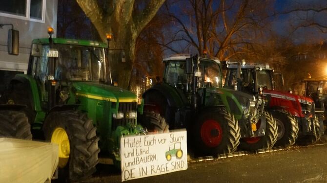 Bauernprotest beim Neujahrsempfang der Tübinger SPD.