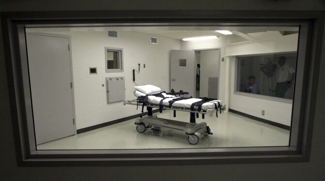 Blick in Alabamas Kammer für Hinrichtungen mit tödlicher Injektion in der Justizvollzugsanstalt.