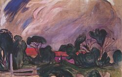 Edvard Munchs Ölgemälde "Gewitterlandschaft" von 1902/03.