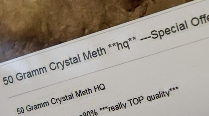 50 Gramm Crystal Meth werden auf der inzwischen geschlossenen Internetseite »Silk Road 2.0« angeboten. Foto: Boris Roessler/A
