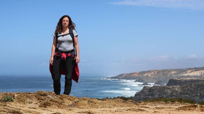Nina Rühlig auf dem Fischerweg in Portugal.  FOTOS: STRAUB