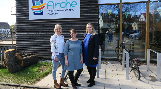 Julia Schäufele, Alice Rein und Julia Kling (von links) halten viel vom Konzept der Kinder- und Familienzentren. Damit es die Ar