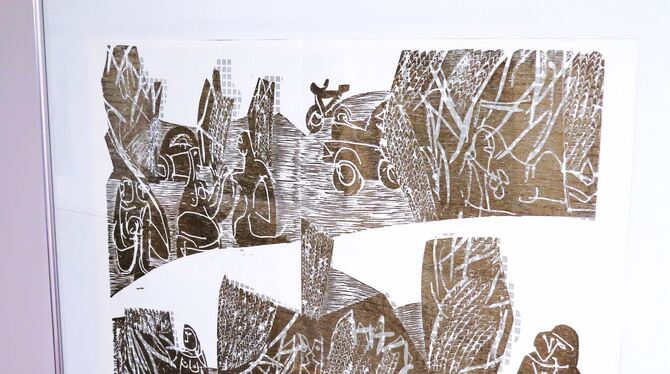 Hier hat sich der Holzschneider HAP Grieshaber mit dem Alb-Tourismus auseinandergesetzt.