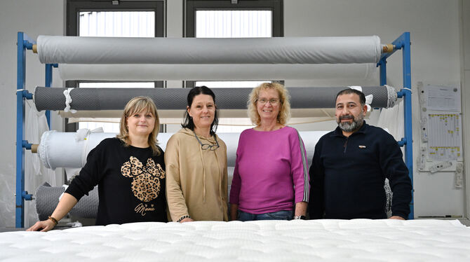 In der Näherei, wo die Matratzenbezüge entstehen.