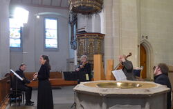 Aufführung mit Barockinstrumenten: Das Kirchenmusik-Ensemble und Sängerin Jana Czekanowsk in der Martinskirche Münsingen. FOTO: 