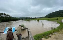 Der Scheitelpunkt beim Neckarhochwasser bei Kirchentellinsfurt ist laut Hochwasservorhersagezentrale Baden-Württemberg am Montag