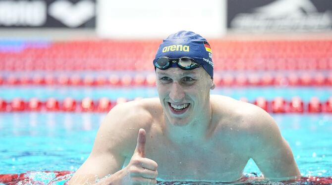 Lukas Märtens akzeptiert die Favoritenrolle.  FOTO: KAPPELER/DPA